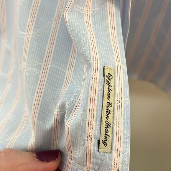 TED BAKER Archive Men's Button‎ Front Shirt Paisley Patter Blue Size 16.5 Neck - Picture 7 of 14